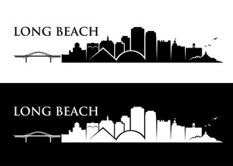 Long Beach skyline - California - obrazy, fototapety, plakaty