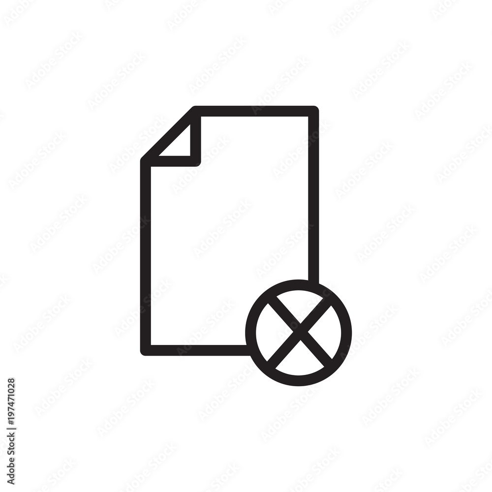 Poster blocked file, removed file outlined vector icon. modern simple isolated sign. pixel perfect vector i