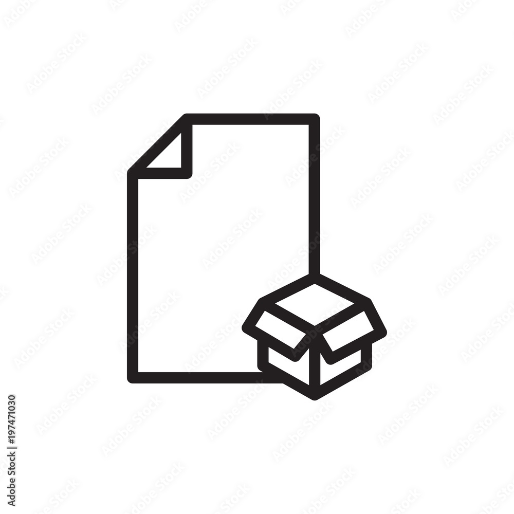 Poster file box outlined vector icon. modern simple isolated sign. pixel perfect vector illustration for lo