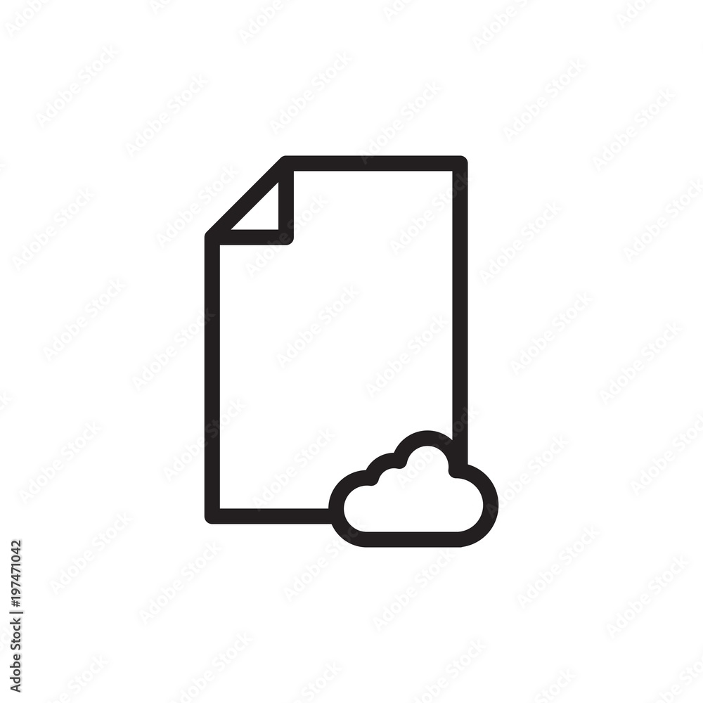 Poster cloud file outlined vector icon. modern simple isolated sign. pixel perfect vector illustration for 