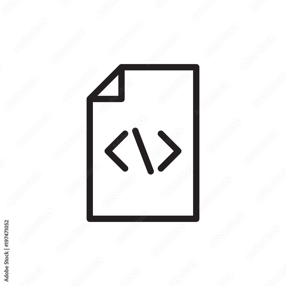 Poster code file outlined vector icon. modern simple isolated sign. pixel perfect vector illustration for l