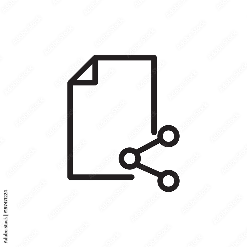 Poster share file outlined vector icon. modern simple isolated sign. pixel perfect vector illustration for 