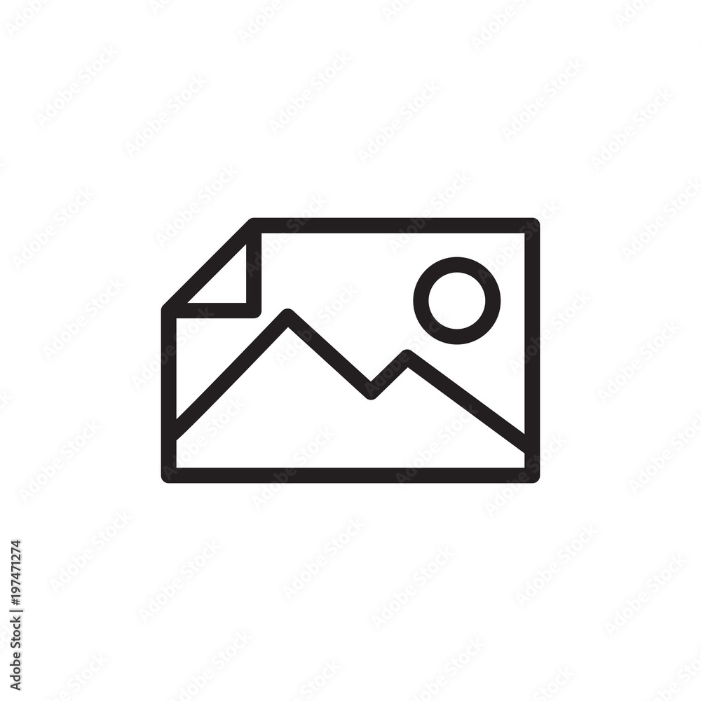 Poster image file outlined vector icon. modern simple isolated sign. pixel perfect vector illustration for 