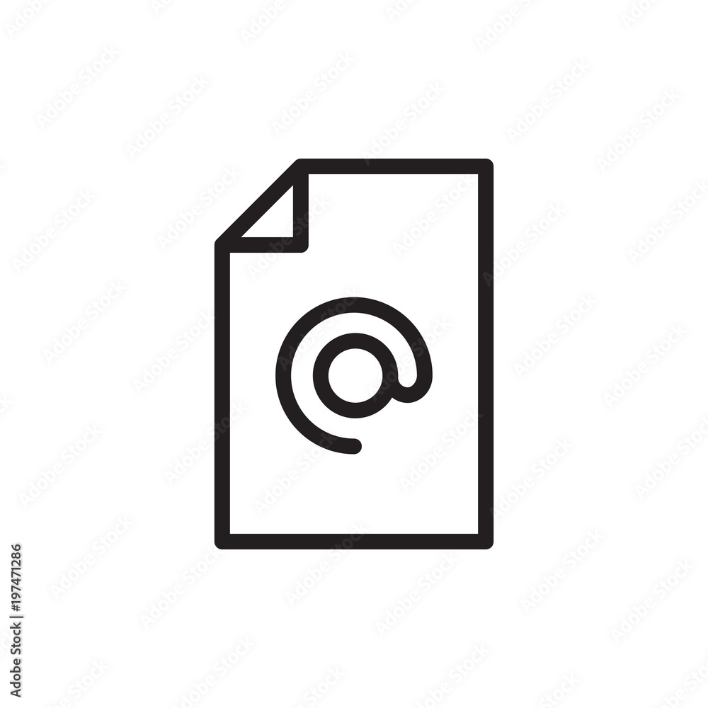 Poster mail file outlined vector icon. modern simple isolated sign. pixel perfect vector illustration for l