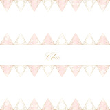trendy chic pastel colored card with gold geometric shapes creative