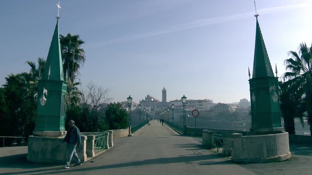 Inicio da ponte pedonal mirandela