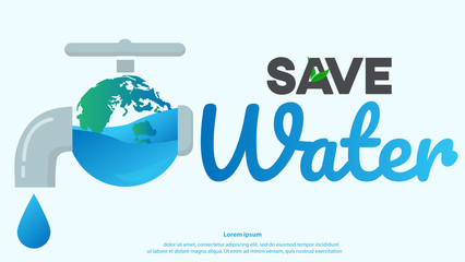 save water graphic design vector or background greeting card or poster for campaign