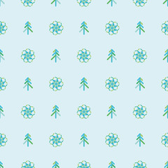 vector illustration abstract seamless christmas pattern with christmas trees and snowflakes