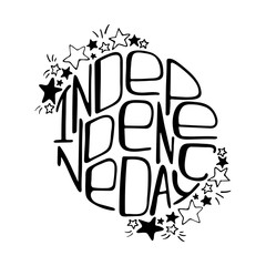 Unique illustration with a hand-drawn lettering for the Independence Day.