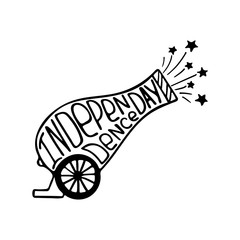 Unique illustration with a hand-drawn lettering for the Independence Day.