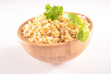 bowl of barley grain