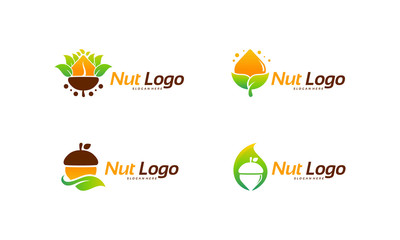 Modern Designs of Nut logo template vector