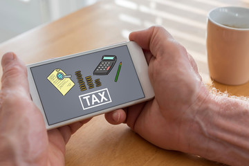 Tax concept on a smartphone