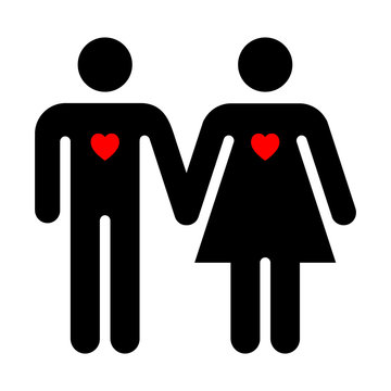 Man and Woman Couple Sign