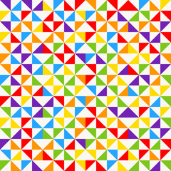 Rainbow mosaic tiles, abstract geometric background, seamless vector pattern.