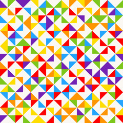 Rainbow mosaic tiles, abstract geometric background, seamless vector pattern.