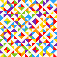 Fototapeta na wymiar Rainbow mosaic tiles, abstract geometric background, seamless vector pattern.