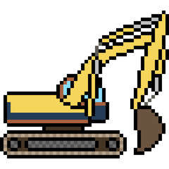 vector pixel art excavator