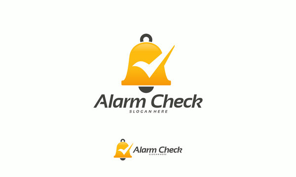 Alarm Check Logo Designs Concept Vector, Notification Logo Designs