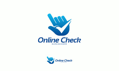 Online Check logo designs concept vector, Cursor Check logo template