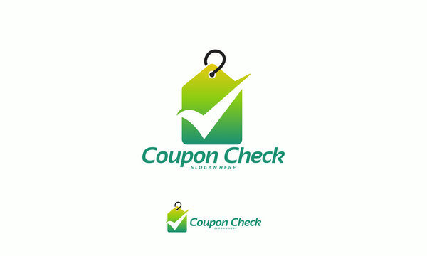 Coupon Check logo designs concept vector, Price Tag logo template