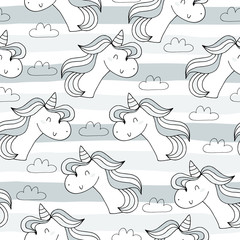 cute unicorn vector pattern