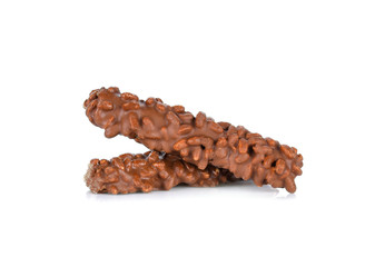 Chocolate coating wafer isolated on a white background