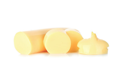 Egg Tofu isolated on white background