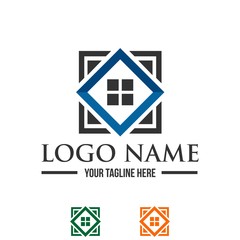 Real Estate and construction vector logo design template. House abstract concept icon.