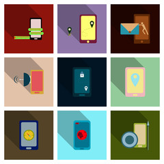 Abstract style modern and vintage mobile gadgets