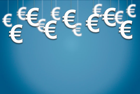 Euros 3D with black on blue background