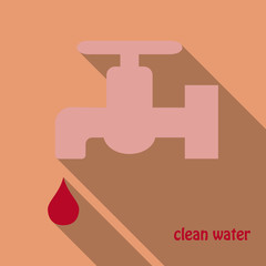 Fototapeta premium Dripping tap with drop line icon for web, mobile and infographics. Vector icon isolated on background.