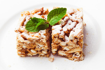 Piece of cake isolated on white