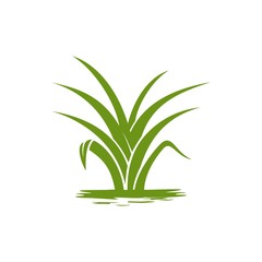 icon logo green grass vector symbol design