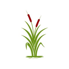 icon logo green grass vector symbol design