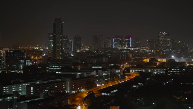 Bangkok, capital of Thailand with city building and traffic light