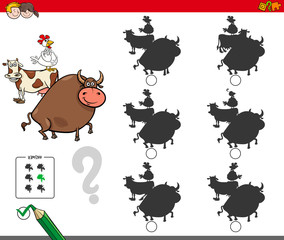 shadow activity game with farm animals