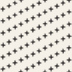 Hand drawn style ethnic seamless pattern. Abstract grungy geometric background in black and white.