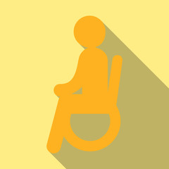 disabled man isolated on background. a man in a wheelchair. vector illustration. disabled man.