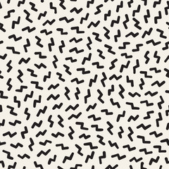 Seamless abstract geometric pattern in retro memphis style. Scatteres shapes vector background.