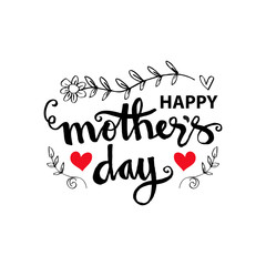 Happy Mothers Day lettering. Greeting card design.