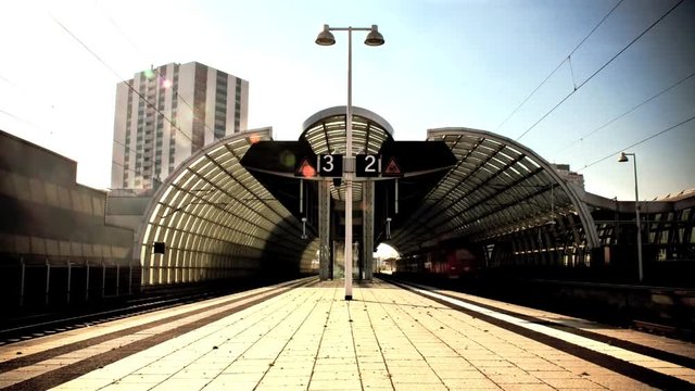 time-lapse shot of the train station in Ludwigshafen am Rhein