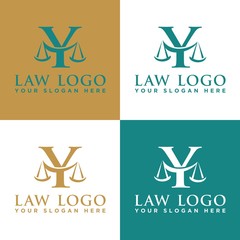 Letter Y and Scales law Logo