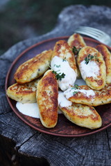 Fish cutlet with sauce