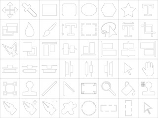 Large and detailed icon set of design tools