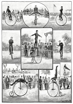 Kunstradfahren auf der Radfahrbahn in Halensee bei Berlin