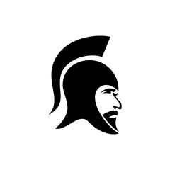 Spartan Helmet silhouette, Greek warrior