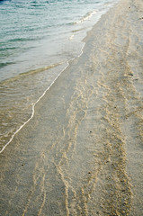 Sand on the beach Patterns of currents. Adang Islan. Satun,Thailand