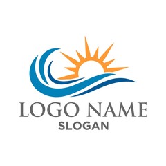 sun wave logo vector