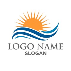 sun wave logo vector